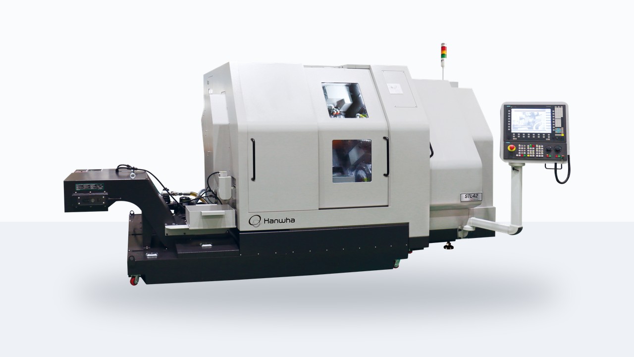 Torno CNC de cabeçote móvel Hanwha STL42